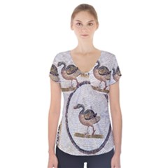 Sousse Mosaic Xenia Patterns Short Sleeve Front Detail Top by Nexatart