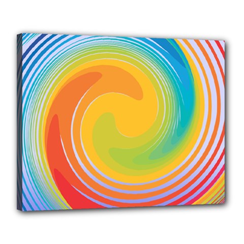 Rainbow Swirl Canvas 20  X 16 