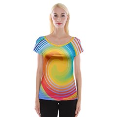 Rainbow Swirl Women s Cap Sleeve Top by OneStopGiftShop