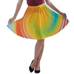 Rainbow Swirl A-line Skater Skirt by OneStopGiftShop