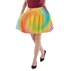 Rainbow Swirl A-line Pocket Skirt by OneStopGiftShop