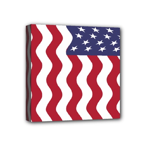 American Flag Mini Canvas 4  X 4 