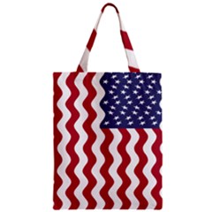 American Flag Zipper Classic Tote Bag by OneStopGiftShop