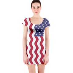 American Flag Short Sleeve Bodycon Dress