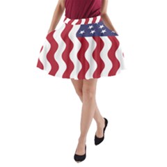 American Flag A-line Pocket Skirt