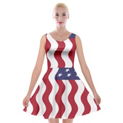 American Flag Velvet Skater Dress