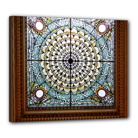 Stained Glass Window Library Of Congress Canvas 24  X 20  by Nexatart