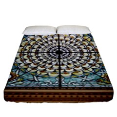 Stained Glass Window Library Of Congress Fitted Sheet (king Size) by Nexatart