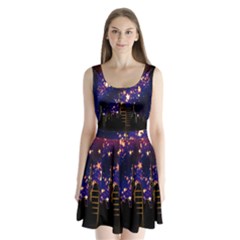 Star Advent Christmas Eve Christmas Split Back Mini Dress  by Nexatart