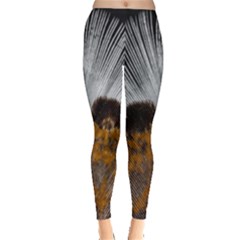 Spring Bird Feather Turkey Feather Leggings  by Nexatart