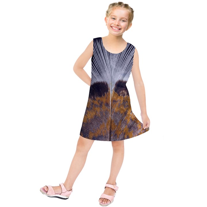 Spring Bird Feather Turkey Feather Kids  Tunic Dress