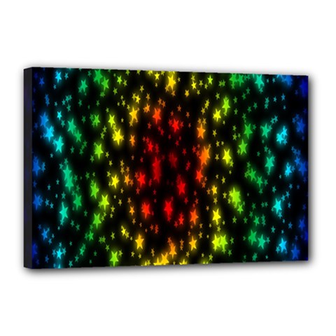 Star Christmas Curtain Abstract Canvas 18  X 12  by Nexatart