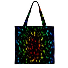 Star Christmas Curtain Abstract Zipper Grocery Tote Bag