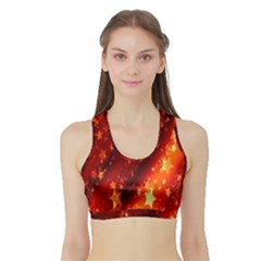 Star Christmas Pattern Texture Sports Bra With Border by Nexatart