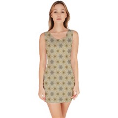 Star Basket Pattern Basket Pattern Sleeveless Bodycon Dress