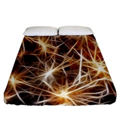 Star Golden Christmas Connection Fitted Sheet (california King Size) by Nexatart