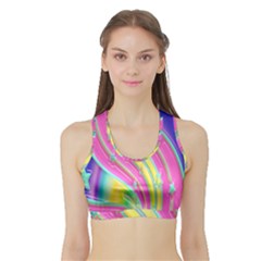 Star Christmas Pattern Texture Sports Bra With Border by Nexatart