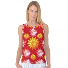 Stars Patterns Christmas Background Seamless Women s Basketball Tank Top by Nexatart