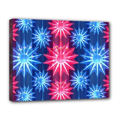 Stars Patterns Christmas Background Seamless Canvas 14  X 11  by Nexatart