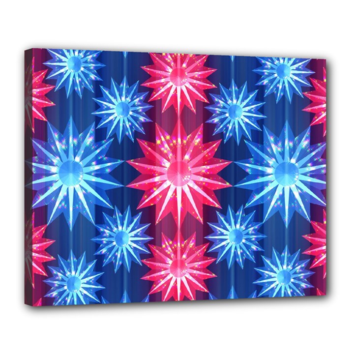 Stars Patterns Christmas Background Seamless Canvas 20  x 16 