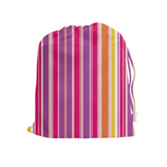 Stripes Colorful Background Pattern Drawstring Pouches (extra Large) by Nexatart