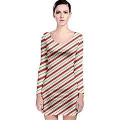 Stripes Striped Design Pattern Long Sleeve Bodycon Dress by Nexatart