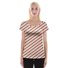 Stripes Striped Design Pattern Women s Cap Sleeve Top by Nexatart