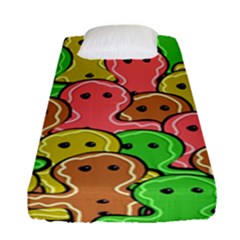 Sweet Dessert Food Gingerbread Men Fitted Sheet (single Size) by Nexatart