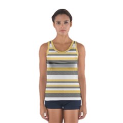 Textile Design Knit Tan White Women s Sport Tank Top  by Nexatart