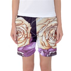 Texture Flower Pattern Fabric Design Women s Basketball Shorts by Nexatart