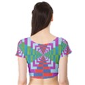 Texture Fabric Textile Jute Maze Short Sleeve Crop Top (Tight Fit) View2