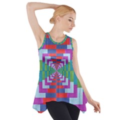 Texture Fabric Textile Jute Maze Side Drop Tank Tunic by Nexatart