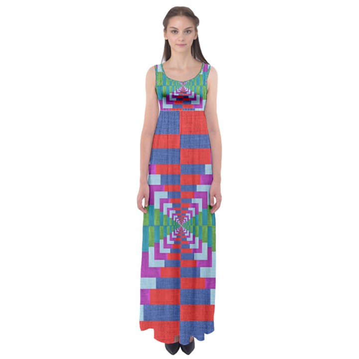 Texture Fabric Textile Jute Maze Empire Waist Maxi Dress