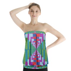 Texture Fabric Textile Jute Maze Strapless Top by Nexatart