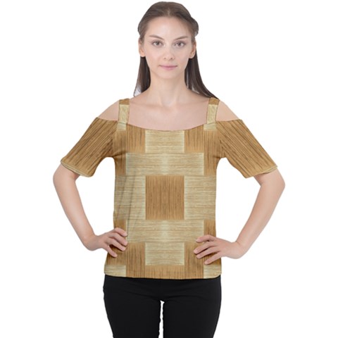 Texture Surface Beige Brown Tan Women s Cutout Shoulder Tee by Nexatart