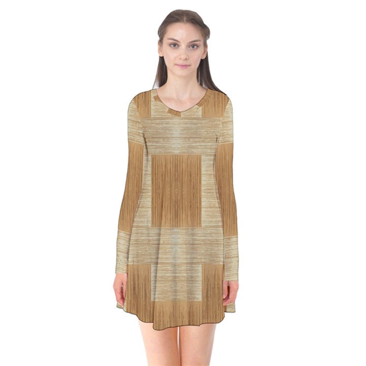 Texture Surface Beige Brown Tan Flare Dress