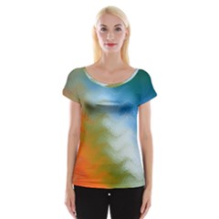 Texture Glass Colors Rainbow Women s Cap Sleeve Top by Nexatart