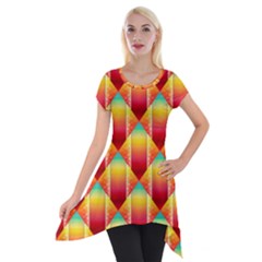 The Colors Of Summer Short Sleeve Side Drop Tunic by Nexatart