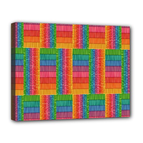 Texture Surface Rainbow Festive Canvas 14  X 11  by Nexatart