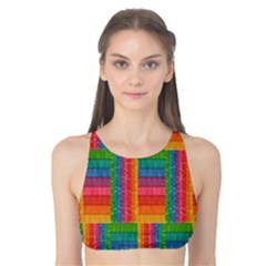 Texture Surface Rainbow Festive Tank Bikini Top by Nexatart