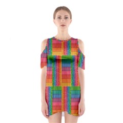 Texture Surface Rainbow Festive Shoulder Cutout One Piece by Nexatart