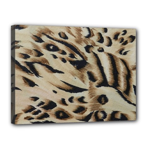 Tiger Animal Fabric Patterns Canvas 16  X 12  by Nexatart