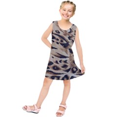 Tiger Animal Fabric Patterns Kids  Tunic Dress by Nexatart