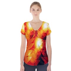 Tree Trees Silhouettes Silhouette Short Sleeve Front Detail Top by Nexatart