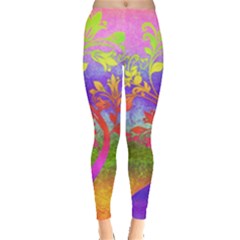 Tree Colorful Mystical Autumn Leggings  by Nexatart