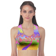 Tree Colorful Mystical Autumn Sports Bra by Nexatart