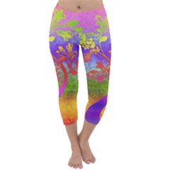 Tree Colorful Mystical Autumn Capri Winter Leggings  by Nexatart