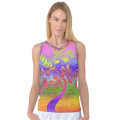 Tree Colorful Mystical Autumn Women s Basketball Tank Top by Nexatart