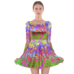 Tree Colorful Mystical Autumn Long Sleeve Skater Dress by Nexatart