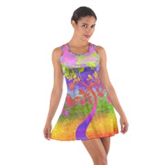 Tree Colorful Mystical Autumn Cotton Racerback Dress by Nexatart